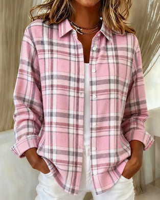 Plaid Long Sleeve Button Down Shirt