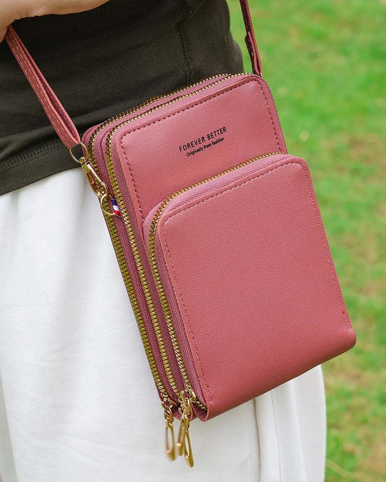 Solid Color Fashion Crossbody Phone Bag