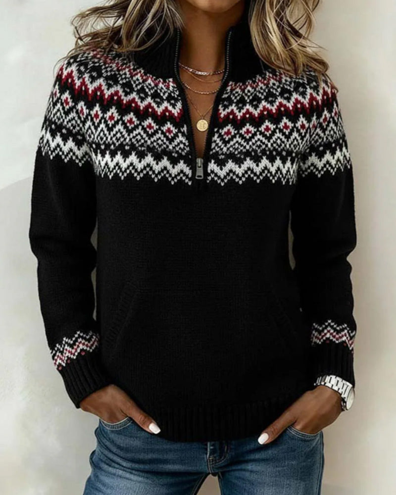 Vintage Half-Zip Collar Pullover