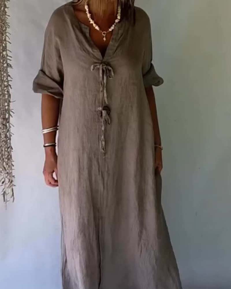 Solid Color Simple Loose Dress