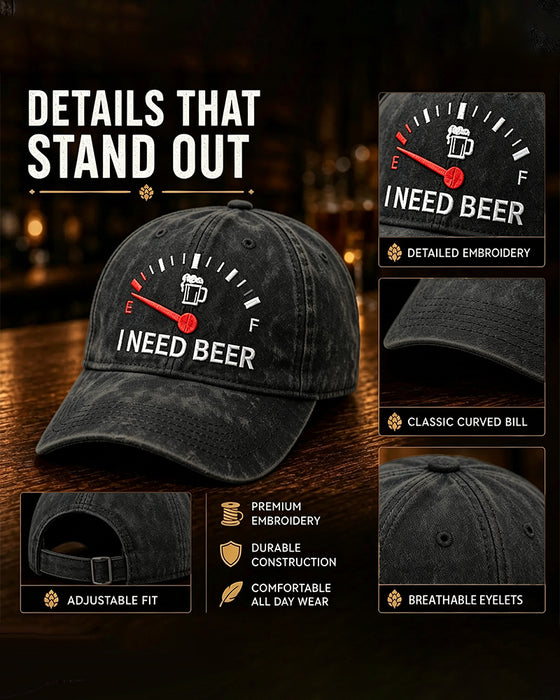 Dashboard Beer Embroidered Baseball Cap