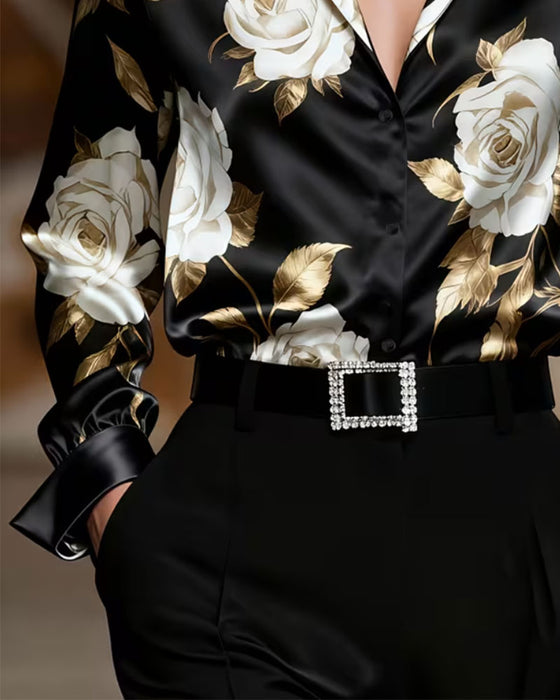 Floral Long Sleeve Casual Shirt