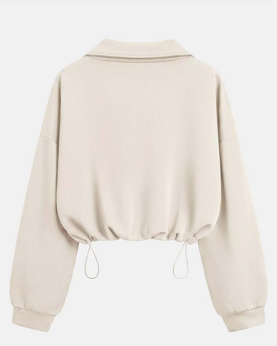 Zip Waist Long Sleeve Sweatshirts