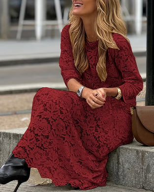 Elegant Solid Color Floor-Length Dress