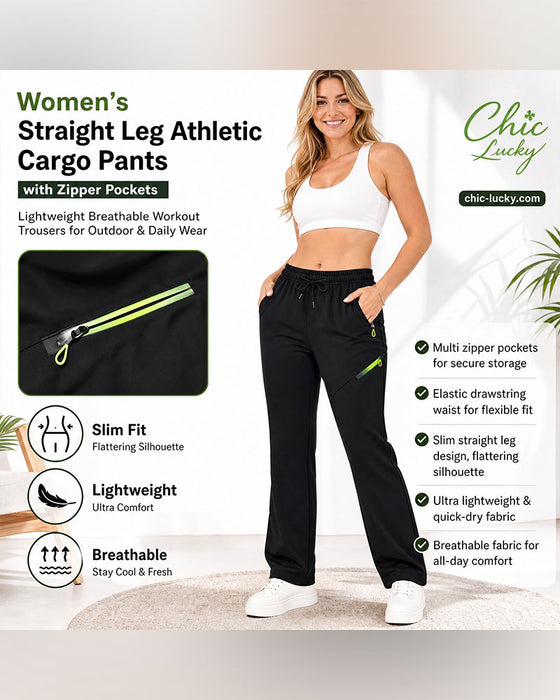Zip Pocket Straight-Leg Pants