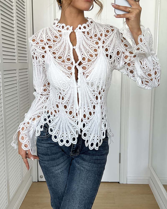 Cut-Out Bell Sleeve Coat