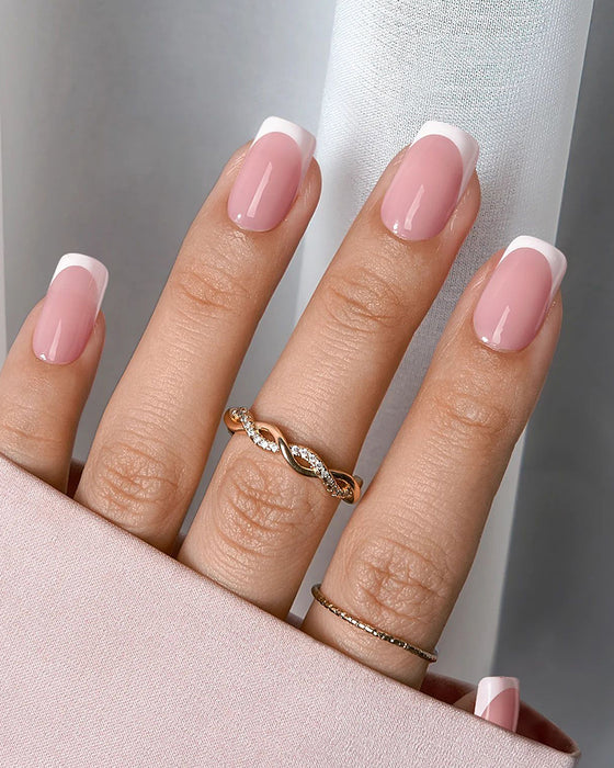 French Square Short Nails