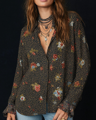 Vintage Bohemian Print Shirt