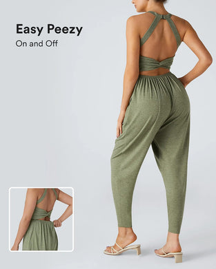 Women's Backless Cuffed Jumpsuit