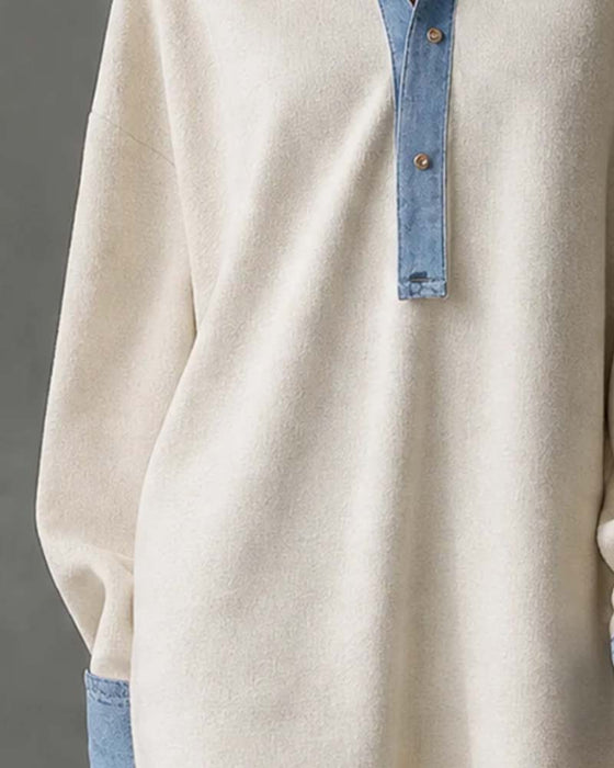 Patchwork Casual Long Sleeve Dress