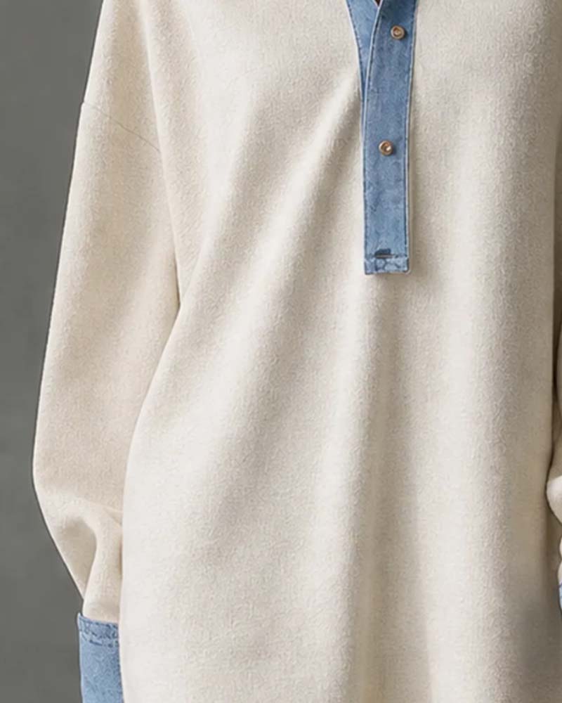 Patchwork Casual Long Sleeve Dress