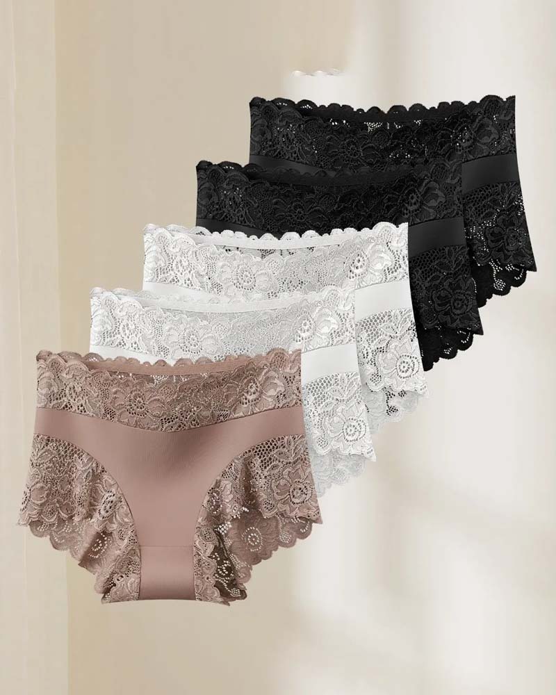 Solid Color Lace Panties