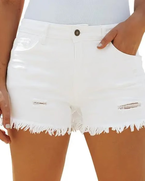 Raw Hem Denim Shorts