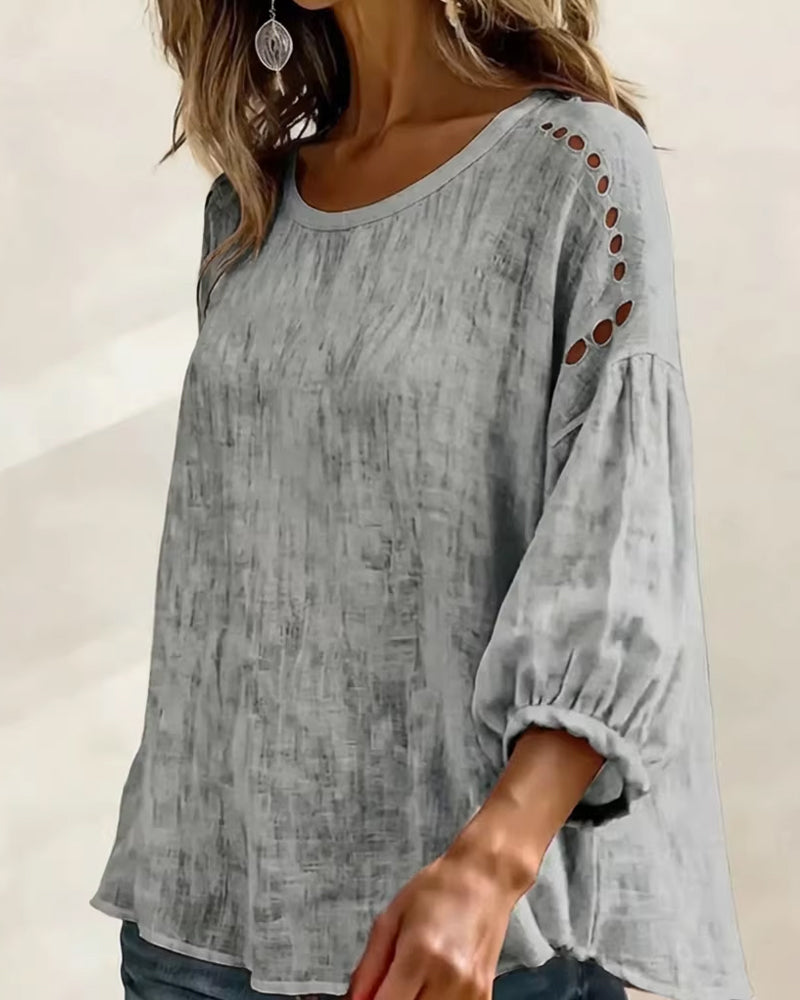 Hollow 100% Cotton  Blouse