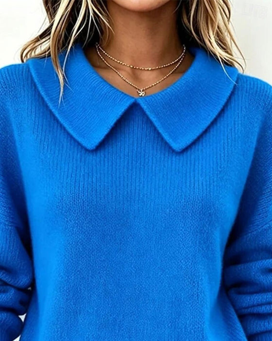 Peter Pan Collar Solid Color Pullover