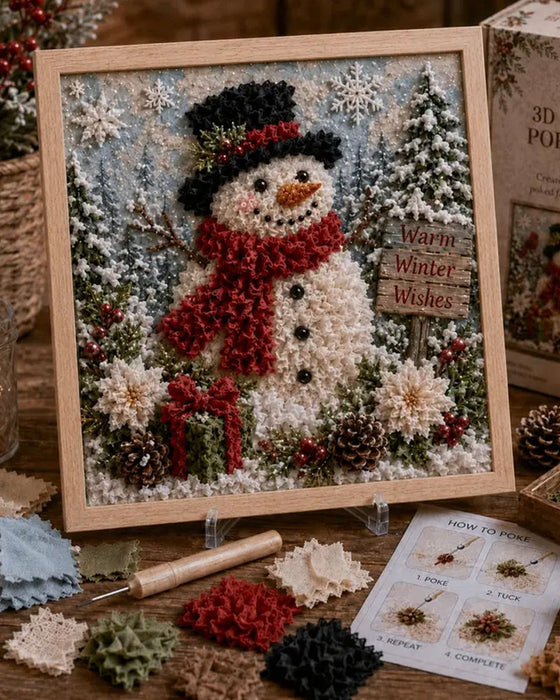 Christmas Needle Felting Fabric DIY Kit