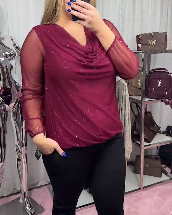 Long-Sleeved Fashionable Turtleneck Top