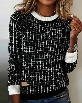 Casual Checkered Printed Sweatshirt