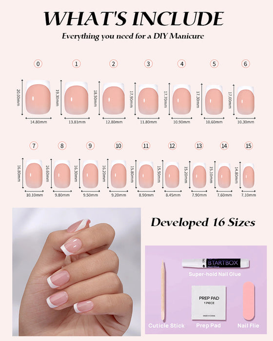 French Square Short Nails