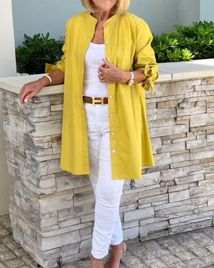 Solid Color Casual Long Sleeve Shirt