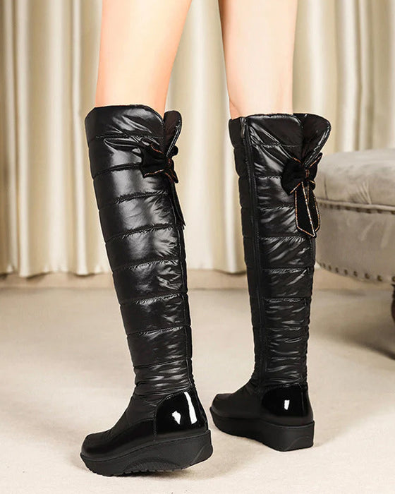 Warm Waterproof Bow High Boots