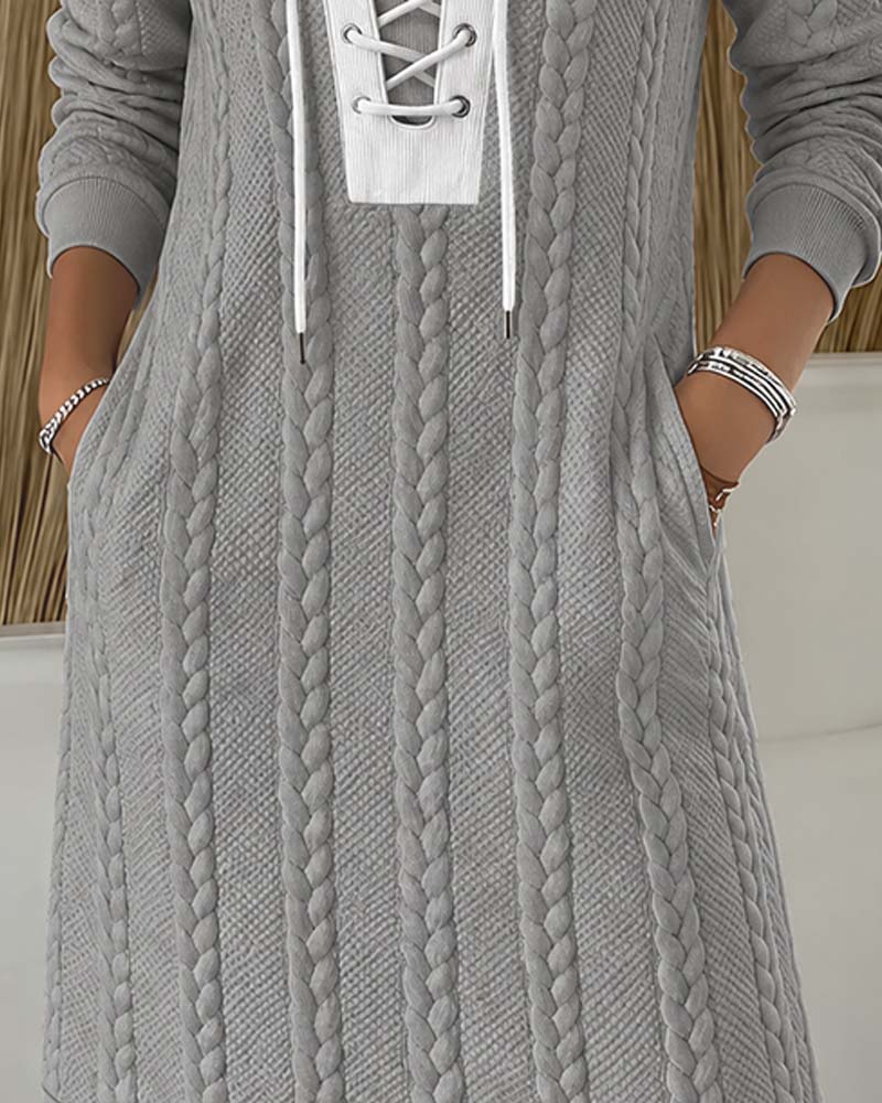 Tie Fashion Color Block Dress