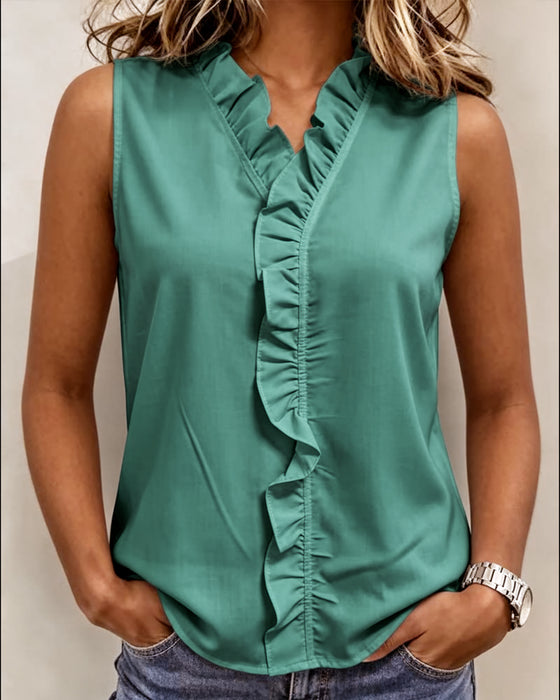 Ruffle Sleeveless Tank Top