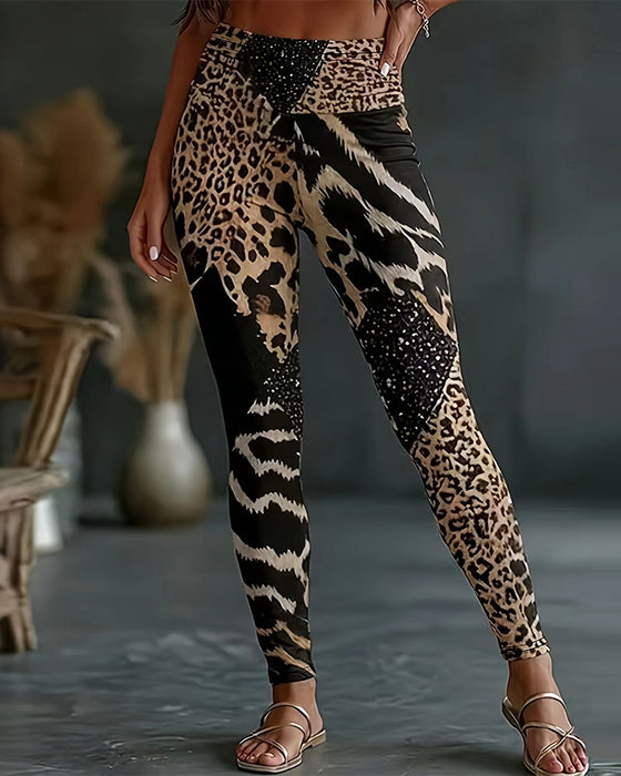 High-Waisted Leopard Print Yoga Pants