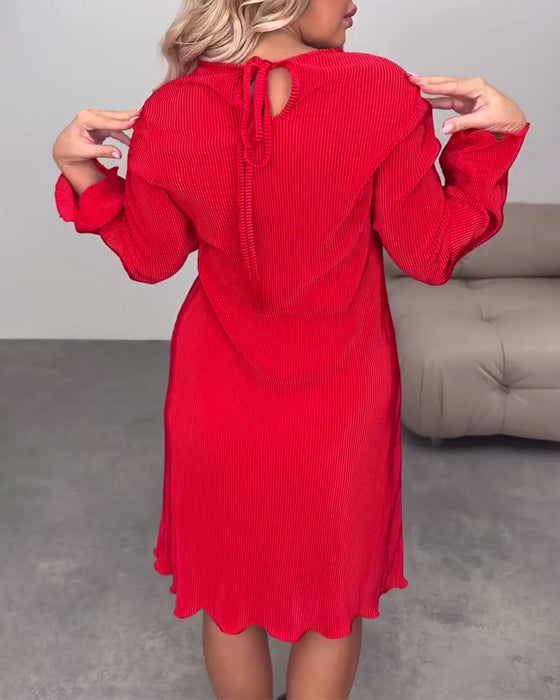 Casual Solid Color Knee-Length Dress