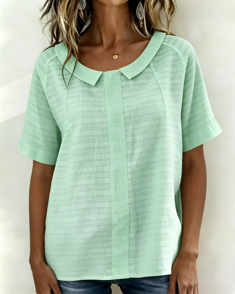 Textured Peter Pan Collar Blouse