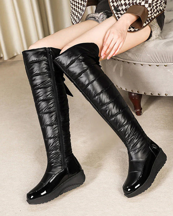 Warm Waterproof Bow High Boots