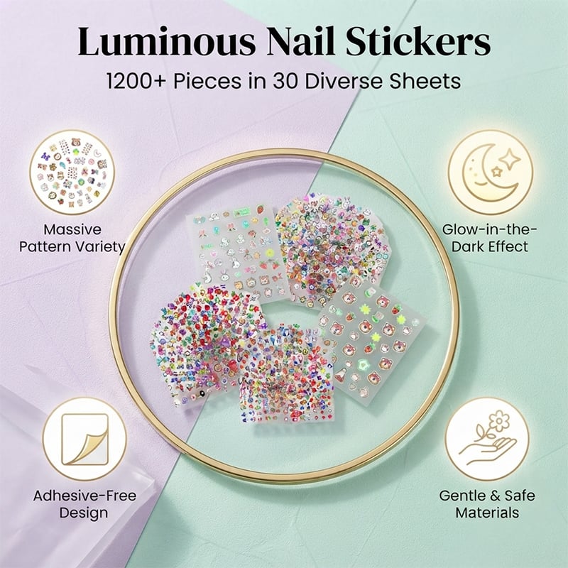Glow-in-the-Dark Nail Stickers for Kids