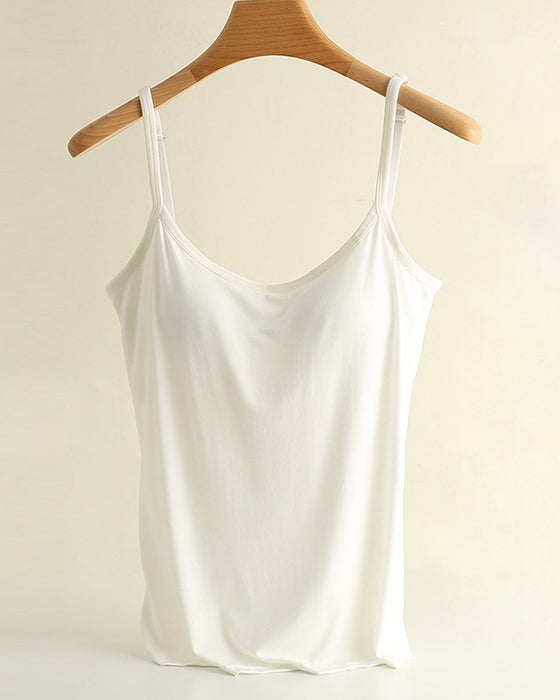 One-Piece Solid Color Bottoming Cami Top