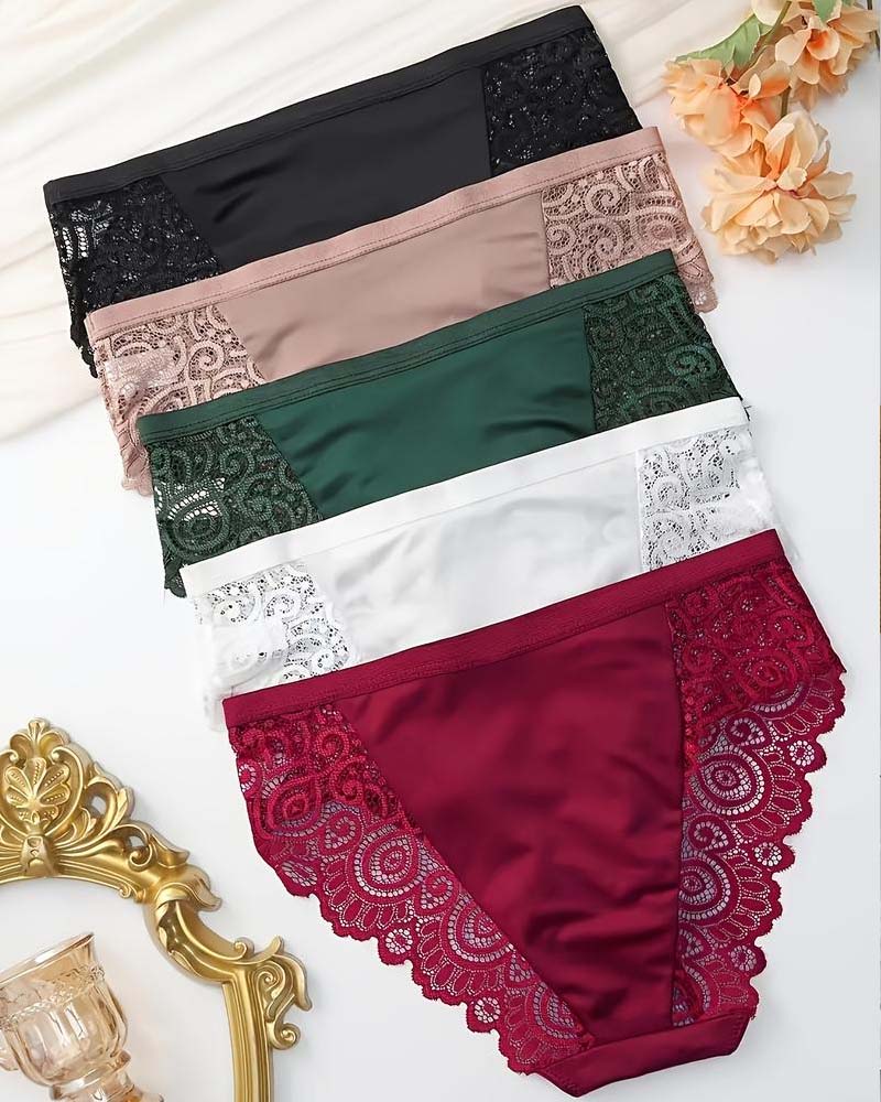 Women's High Waist Contrast Panties Set
