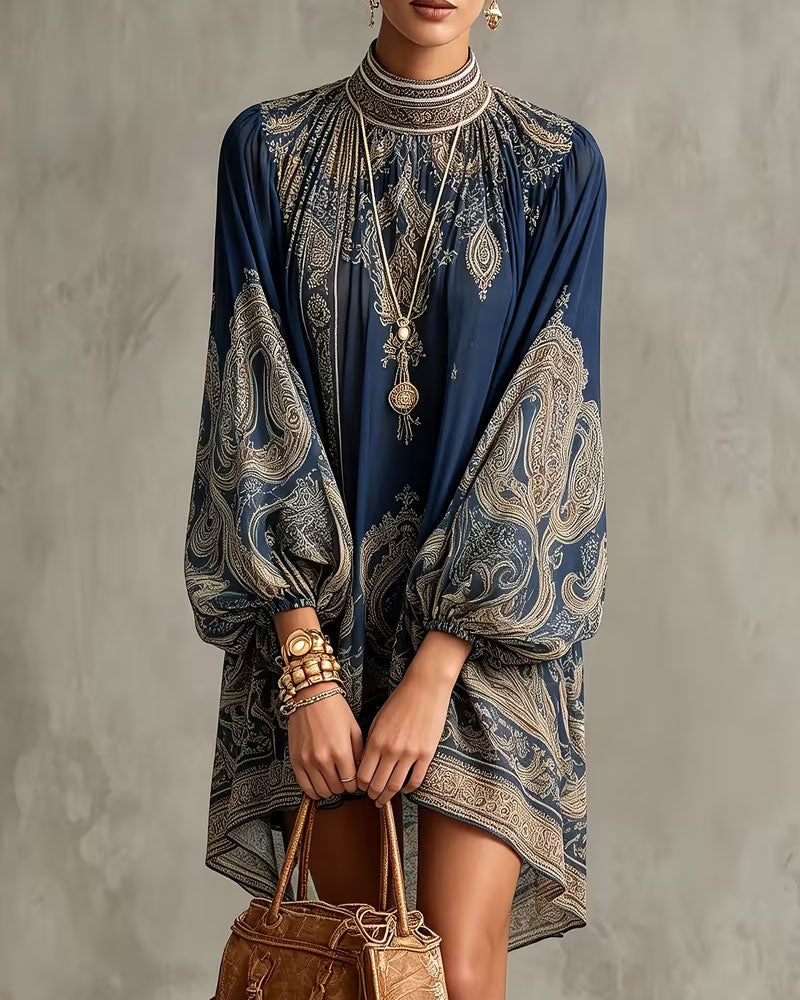 Turtleneck Irregular Casual Dress