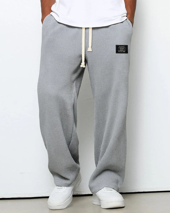 Men's Comfortable Wide Leg Trousers with Adjustable Waist