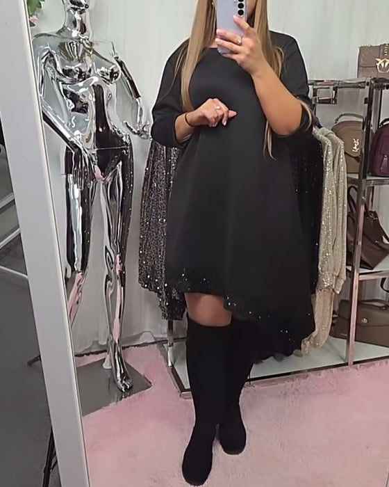 Irregular Hem Patchwork Dress