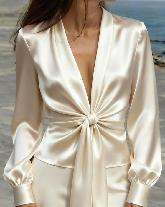 Fashion Deep V Sophisticated Blouse