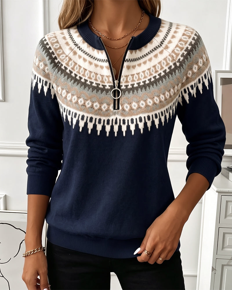Color-Block Zip Long Sleeve Sweatshirts