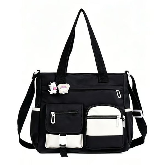 Spacious Canvas Tote Compartments Bag