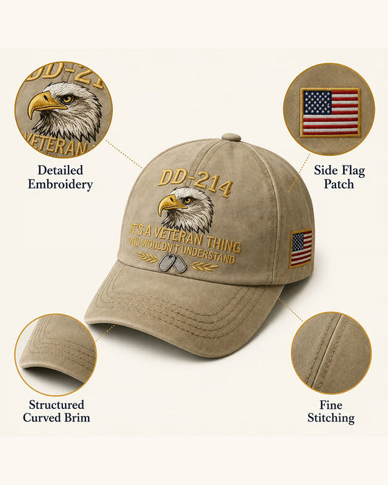 DD-214 Veteran 3D Embroidered Cap