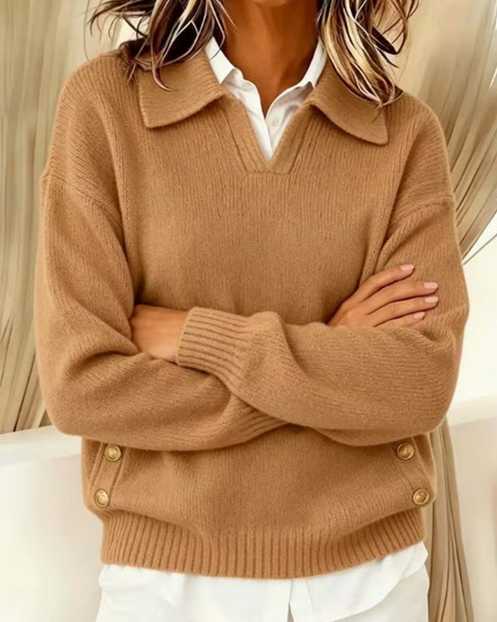 Long Sleeve Solid Color Pullover