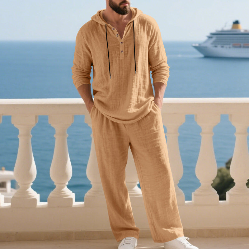 Fashion Men's Casual Long Two-Piece Set