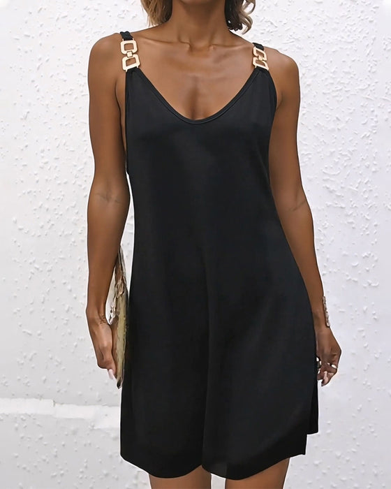 Casual Solid Color Cami Dress