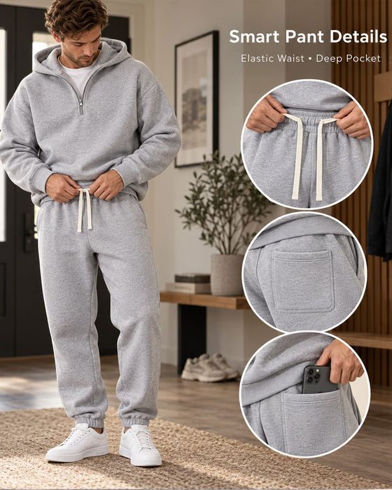 Half-Zip Hooded Sweatshirt Set