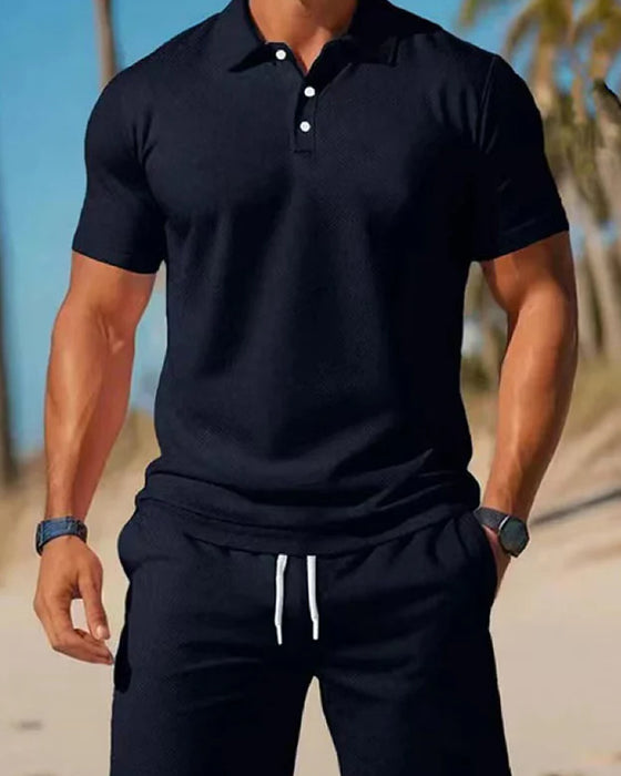Men's Summer 2-Piece Polo & Shorts Set