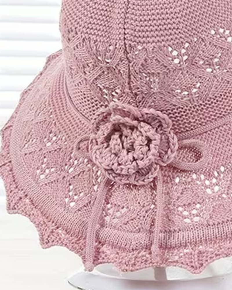 Women's Crocheted Flower Fisherman's Hat