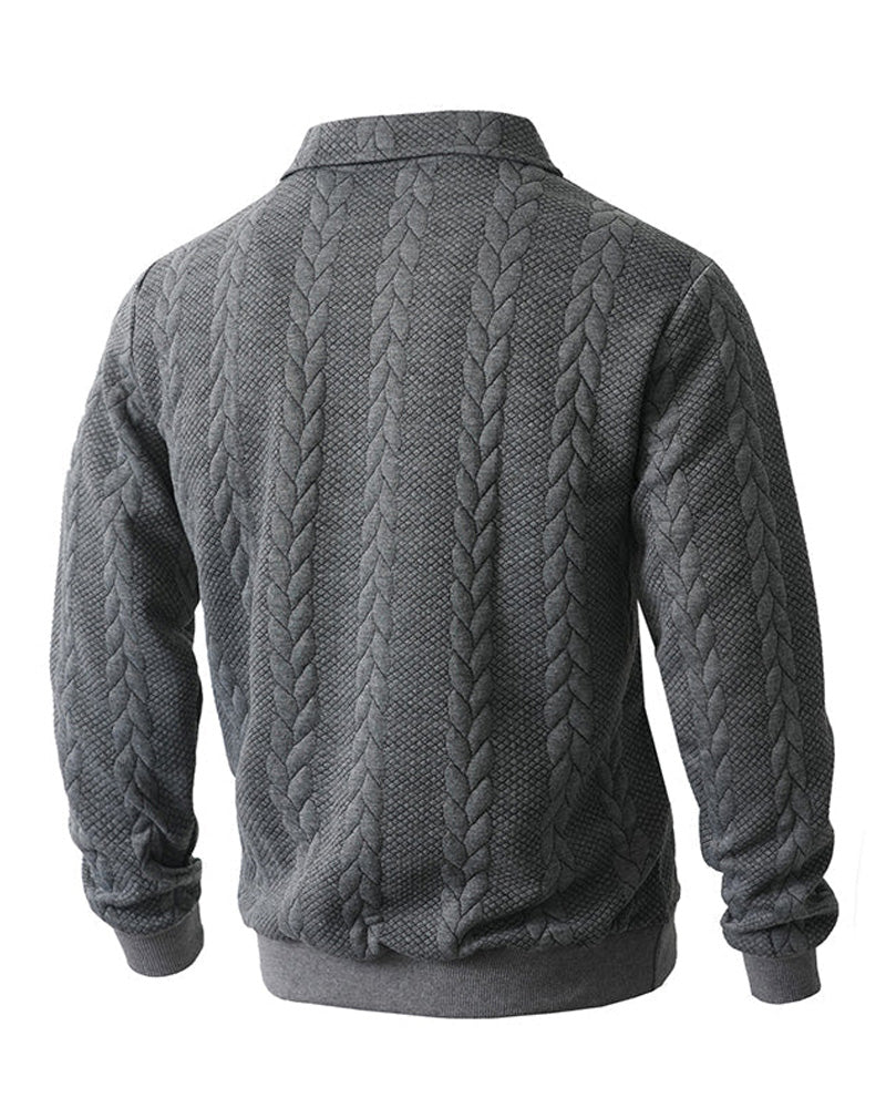 🔥Special Offers - Men's Casual Half-Zip Cable Knit Pullover