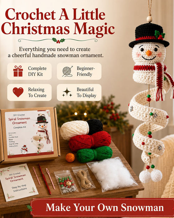 ☃️ DIY Spiral Crochet Snowman Kit