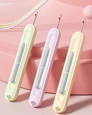 2-in-1 needle threader and seam winder tool